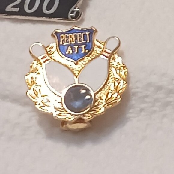 Vintage 1980s Perfect Attendance Bowling Lapel Collectible Pin - Picture 3 of 6